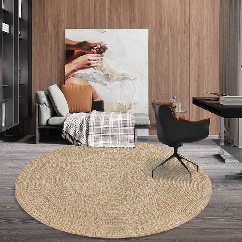 Rustic Solid Area Rug Polypropylene Rug Non-Slip Back Washable Pet-Friendly Carpet for Home