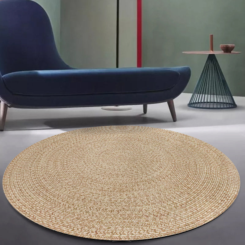 Rustic Solid Area Rug Polypropylene Rug Non-Slip Back Washable Pet-Friendly Carpet for Home