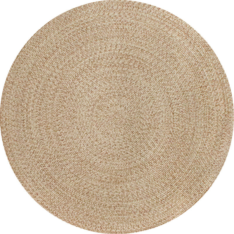 Rustic Solid Area Rug Polypropylene Rug Non-Slip Back Washable Pet-Friendly Carpet for Home