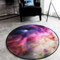 Black Galaxy Pattern Rug Polyester Novelty Rug Washable Non-Slip Pet Friendly Area Rug for Bedroom