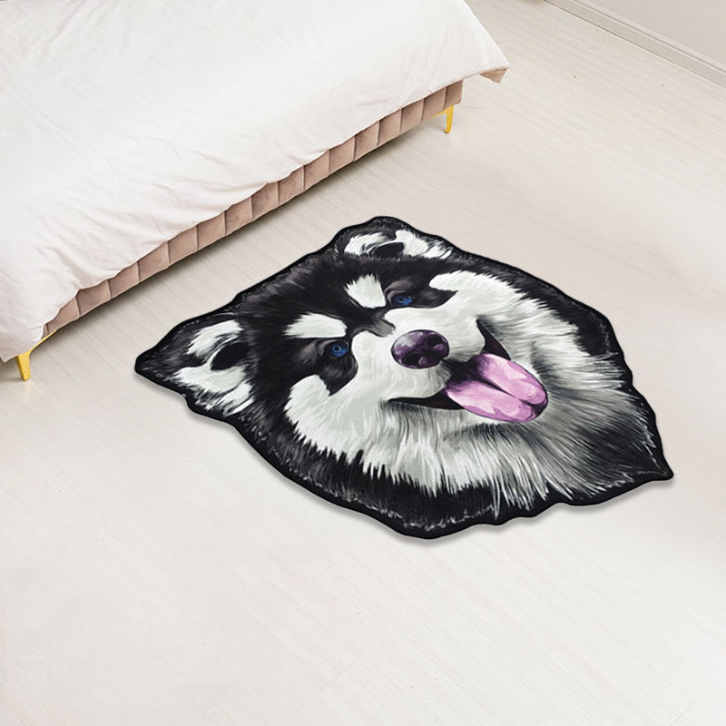Creative Brown Contemporary Carpet Polyester Dog Pattern Rug Washable Pet Friendly Non-Slip Carpet for Kids Room