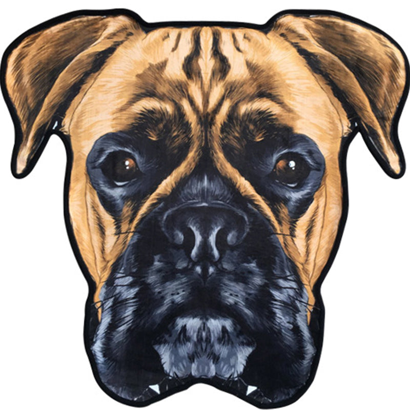 Creative Brown Contemporary Carpet Polyester Dog Pattern Rug Washable Pet Friendly Non-Slip Carpet for Kids Room