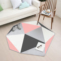 Multicolor Geometric Pattern Rug Polyester Contemporary Rug Washable Non-slip Pet-friendly Rug for the Bedroom