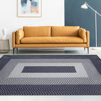 Unique Rustic Floor Mat Cotton Geometric Pattern Rug Washable Pet Friendly Non-Slip Carpet for Living Room