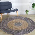 Stylish Country Rug Gray Circle Pattern Rug Pet Friendly Non-Slip Washable Rug for Decoration