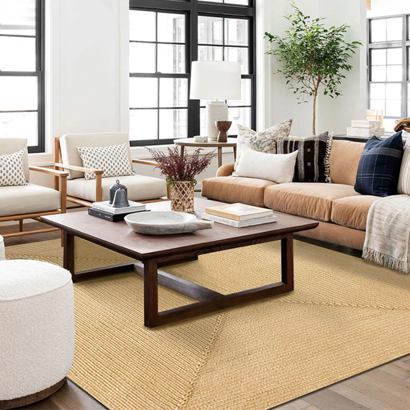 Brown simple rug jute rural rug washable non-slip pet-friendly rug for the living room