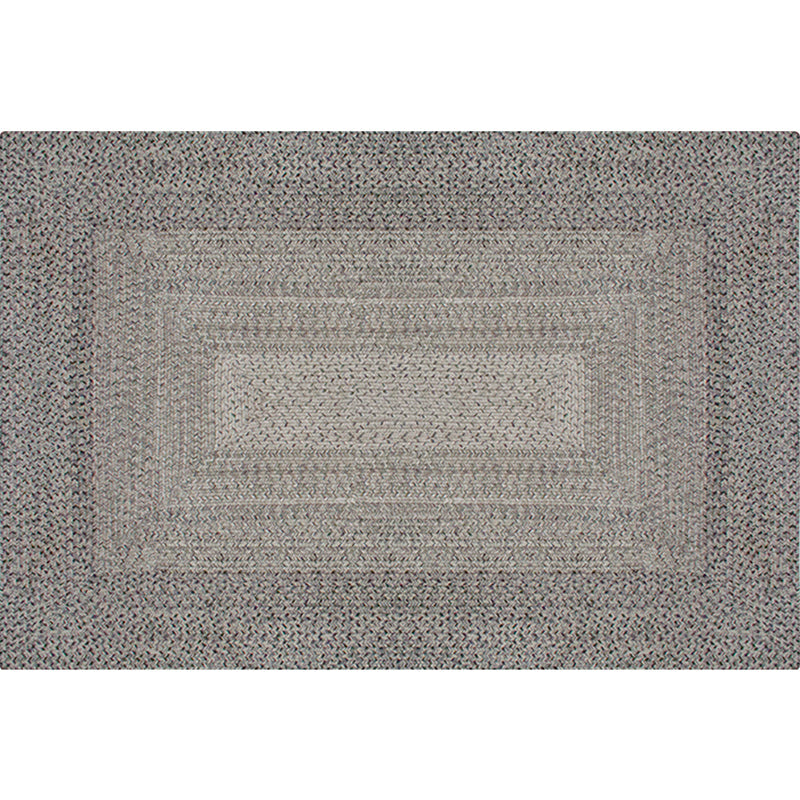 Country Geometric Pattern Area Rug Gray and Black Polypropylene Rug Non-Slip Backing Washable Pet-Friendly Carpet for Home