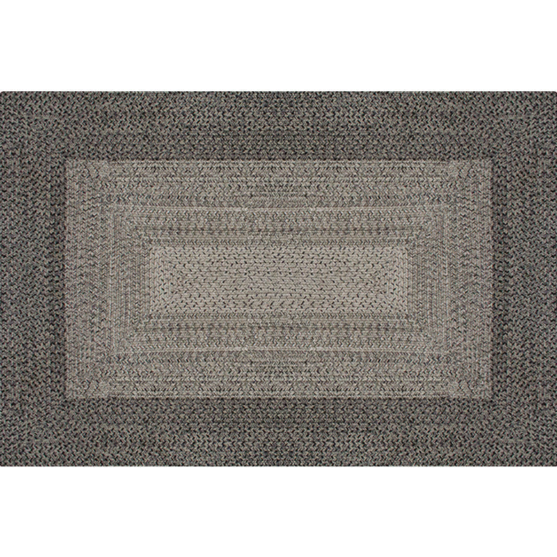 Country Geometric Pattern Area Rug Gray and Black Polypropylene Rug Non-Slip Backing Washable Pet-Friendly Carpet for Home