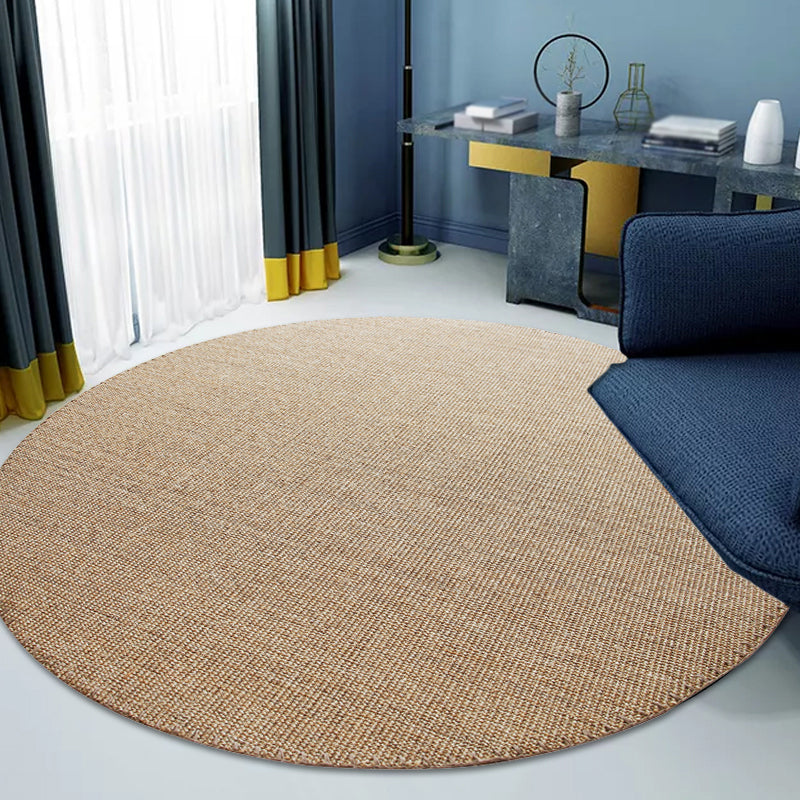 Brown Carpet for Living Room Rustic Solid Color Carpet Sisal Non-Slip Back Washable Pet-Friendly Area Rug