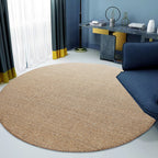 Brown Carpet for Living Room Rustic Solid Color Carpet Sisal Non-Slip Back Washable Pet-Friendly Area Rug