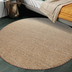 Brown Carpet for Living Room Rustic Solid Color Carpet Sisal Non-Slip Back Washable Pet-Friendly Area Rug