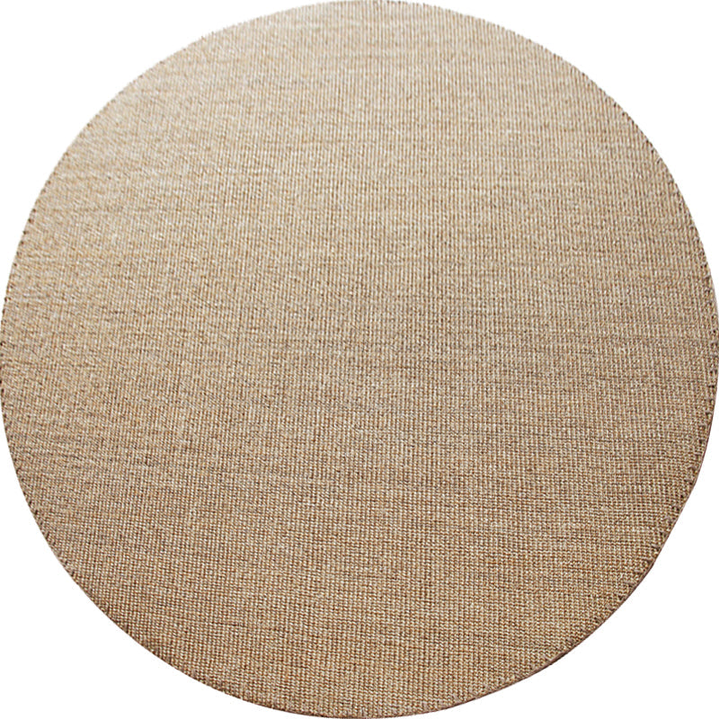 Brown Carpet for Living Room Rustic Solid Color Carpet Sisal Non-Slip Back Washable Pet-Friendly Area Rug