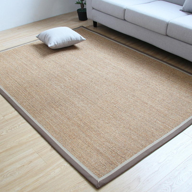 Simple Rustic Carpet Brown Solid Carpet Washable Pet Friendly Non-Slip Back Rug for the Living Room