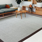 Rural Solid Color Carpet Gray Jute Carpet Washable Pet Friendly Non-Slip Back Area Rug for Living Room