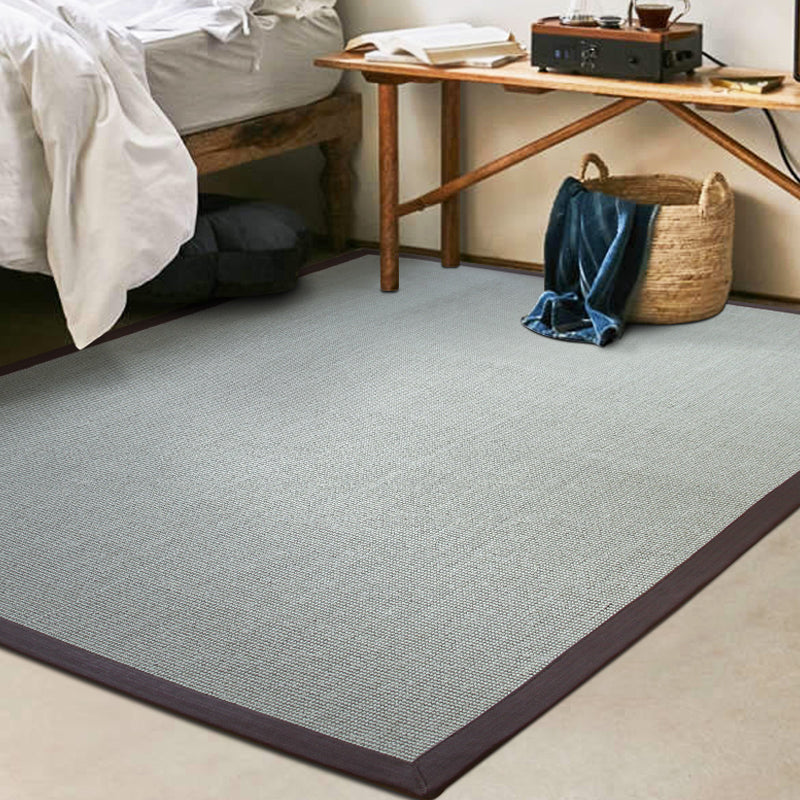 Rural Solid Color Carpet Gray Jute Carpet Washable Pet Friendly Non-Slip Back Area Rug for Living Room