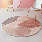 Modernist Abstract Carpet Pink Polyester Carpet Non-Slip Pet Friendly Washable Area Rug for Living Room