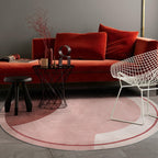 Creative Abstract Carpet Red and Pink Modernism Carpet Polyester Pet Friendly Washable Non-Slip Area Rug for Bedroom
