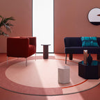 Creative Abstract Carpet Red and Pink Modernism Carpet Polyester Pet Friendly Washable Non-Slip Area Rug for Bedroom