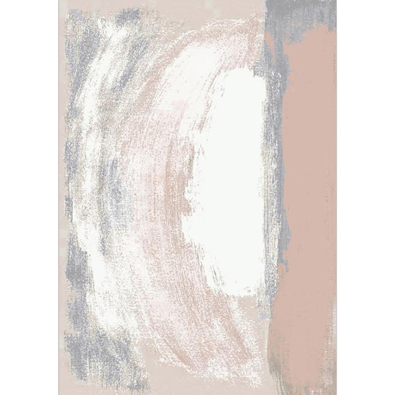 Simple Brushstroke Pattern Rug Modern Rug Polyester Washable Non-Slip Back Pet-Friendly Rug for the Living Room