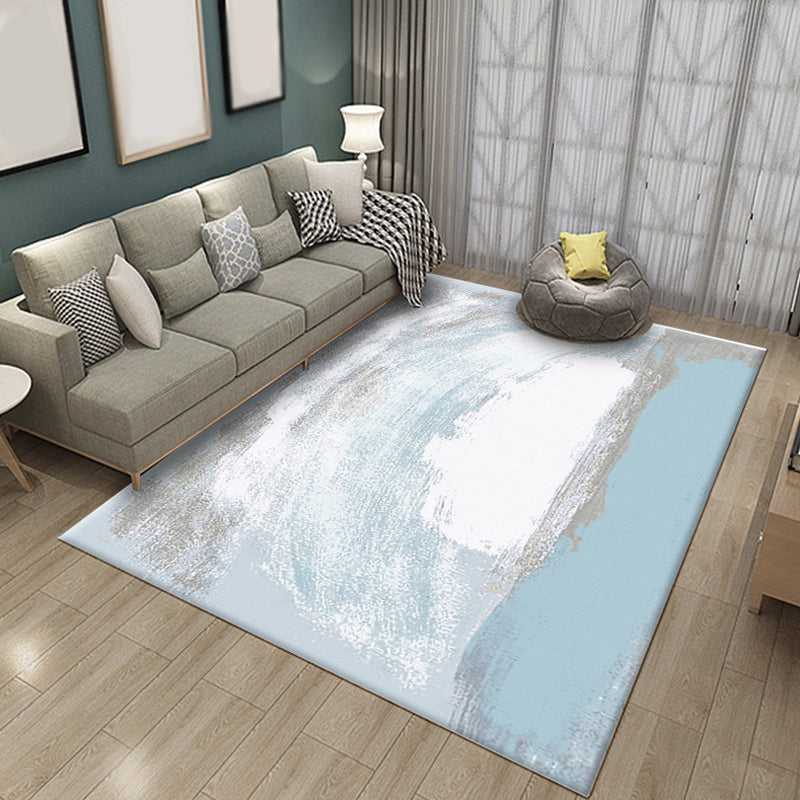 Simple Brushstroke Pattern Rug Modern Rug Polyester Washable Non-Slip Back Pet-Friendly Rug for the Living Room