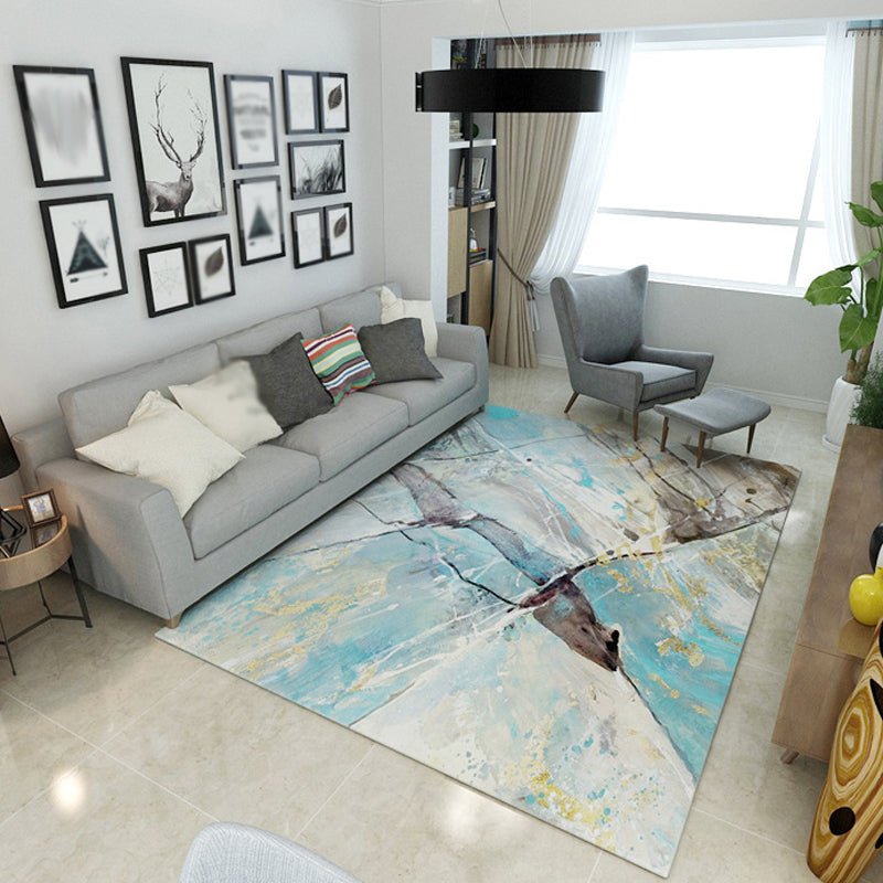Multicolor Abstract Carpet Polyester Industrial Carpet Pet Friendly Washable Non-Slip Rug for Living Room