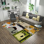 Multicolor Abstract Carpet Polyester Industrial Carpet Pet Friendly Washable Non-Slip Rug for Living Room