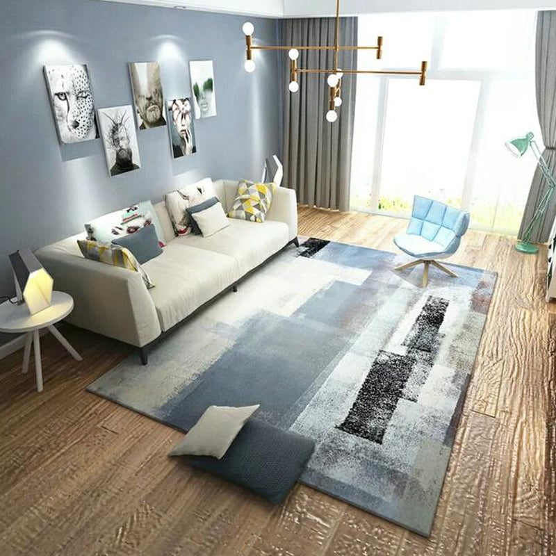 Multicolor Abstract Carpet Polyester Industrial Carpet Pet Friendly Washable Non-Slip Rug for Living Room