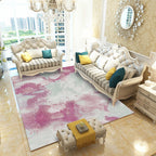 Multicolor Living Room Rug Industrial Watercolor Abstract Pattern Rug Polyester Washable Non-Slip Backing Pet-Friendly Rug