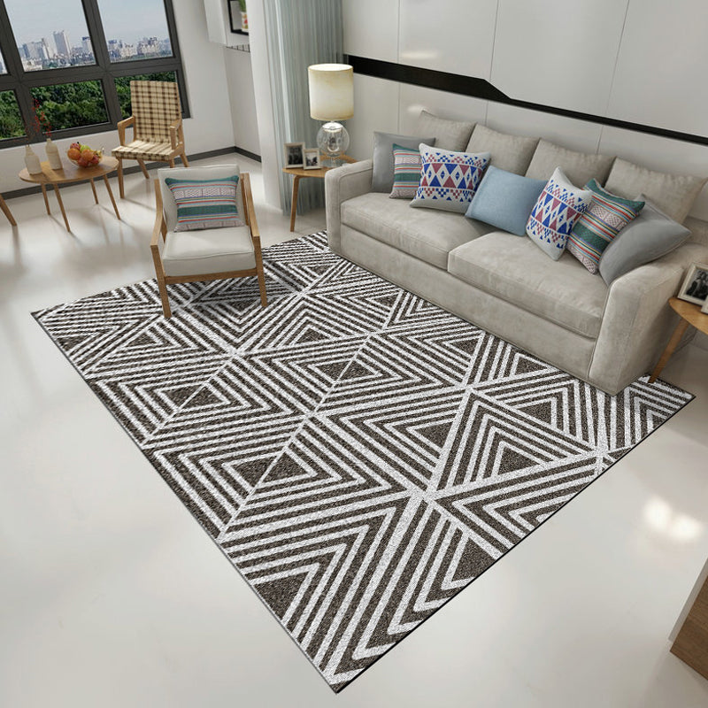 Modernist Geometric Pattern Rug Multicolor Polyester Rug Non-slip Pet-friendly Washable Rug for Living Room