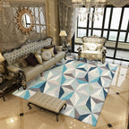 Multicolored geometric patterned rug Polyester rug Pet-friendly Washable Non-slip rug for the living room