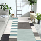 Multicolored geometric patterned rug Polyester rug Pet-friendly Washable Non-slip rug for the living room