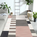 Multicolored geometric patterned rug Polyester rug Pet-friendly Washable Non-slip rug for the living room