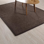 Rustic Solid Color Rug Dark Brown Sisal Rug Non-slip Pet Friendly Washable Area Rug for Living Room