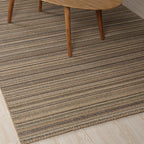 Brown Living Room Rug Landscape Striped Pattern Rug Jute Washable Anti-Slip Flooring Pet-Friendly Rug