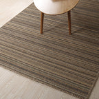 Brown Living Room Rug Landscape Striped Pattern Rug Jute Washable Anti-Slip Flooring Pet-Friendly Rug