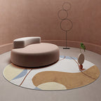 Modernist Color Block Carpet Brown Polyester Carpet Non-Slip Pet-Friendly Washable Area Rug for Living Room