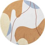 Modernist Color Block Carpet Brown Polyester Carpet Non-Slip Pet-Friendly Washable Area Rug for Living Room