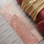 Creative Abstract Carpet Red and Pink Modernism Carpet Polyester Pet Friendly Washable Non-Slip Area Rug for Bedroom