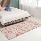 Creative Abstract Carpet Red and Pink Modernism Carpet Polyester Pet Friendly Washable Non-Slip Area Rug for Bedroom