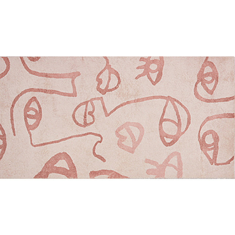 Creative Abstract Carpet Red and Pink Modernism Carpet Polyester Pet Friendly Washable Non-Slip Area Rug for Bedroom