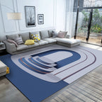 Multicolour Bedroom Rug Contemporary Color Block Rug Polyester Washable Non-slip Underlay Pet Friendly Rug