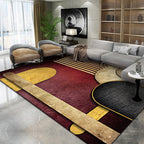Multicolour Bedroom Rug Contemporary Color Block Rug Polyester Washable Non-slip Underlay Pet Friendly Rug