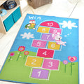 Multicolor Number Pattern Rug Polyester Kids Rug Pet Friendly Washable Non-Slip Rug for Bedroom
