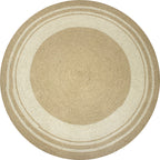 Brown Bedroom Carpet Rustic Circular Pattern Rug Sisal Washable Non-Slip Backing Pet-Friendly Rug