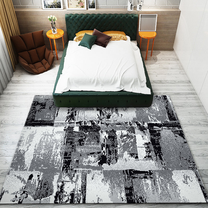 Unique Abstract Carpet Multicolor Industrial Carpet Polyester Pet Friendly Washable Non-Slip Area Rug for Living Room