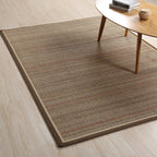 Simple Country Carpet Brown Striped Pattern Carpet Pet Friendly Washable Non-slip Felt for Living Room
