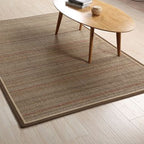 Simple Country Carpet Brown Striped Pattern Carpet Pet Friendly Washable Non-slip Felt for Living Room