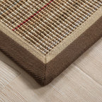 Simple Country Carpet Brown Striped Pattern Carpet Pet Friendly Washable Non-slip Felt for Living Room