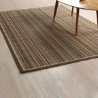 Brown Striped Pattern Rug Sisal Country Rug Pet Friendly Washable Non-Slip Rug for Living Room