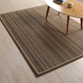 Rustic Striped Pattern Area Rug Brown Sisal Rug Non-Slip Pet-Friendly Washable Area Rug for Living Room